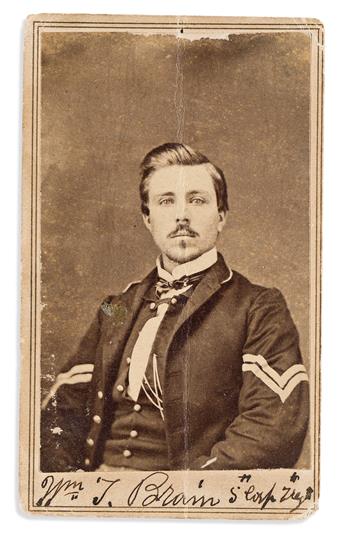 (CIVIL WAR--MICHIGAN.) Photographs and veteran's medal of Michigan soldier William T. Brain.